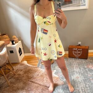 For Love And Lemons Yellow Ciao Mini Dress - NWT